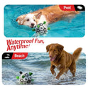 QDAN 6 Inch Dog Toys, Durable Floatable Dog Balls for Tug, Fetch, Herding and Water Play, Soft PU, World Cup Dog Soccer Ball with Straps for Small to Medium Dogs, Ideal Outdoor Play & Birthday Gift