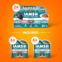 IAMS Perfect Portions Grain Free Wet Cat Food, Indoor Adult Cat Food Wet Cuts in Gravy, Variety Pack: Tuna & Salmon Recipe, 1.98 lb. (Pack of 1) Twin-Pack Trays