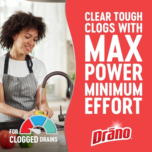 Drano Max Gel Drain Clog Remover & Cleaner, Fast-Acting to Unclog Standing Water & Remove Hair, Grease & Food Blockages, Safe for all Pipes & Septic, Kitchen Sinks, Bathroom Showers, 80 Oz, 2 Pack