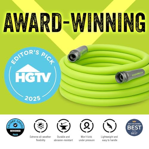 Flexzilla Garden Hose 5/8 in. x 50 ft., Lightweight All-Weather Water Hose, Durable and Flexible, Leak-Free Connections