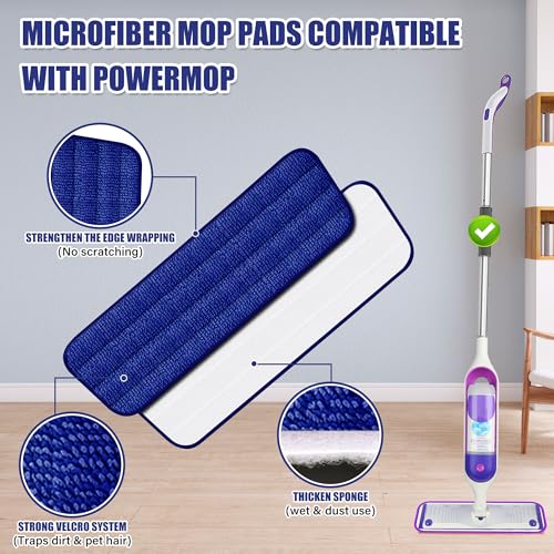 Microfiber Spray Mops for Floors Cleaning: Wet Dry Mop Hardwood Floor Mops | 3 Washable Reusable Pads for Swiffer Powermop, Flat Mop with Sprayer Microfiber Dust Mop, for Tile Wood Laminate Vinyl Marble