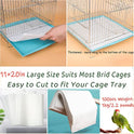 Firdnyohs 100PCS Bird Cage Liner Papers, Disposable Cage Paper Liners Precut Absorbent Cushion Pad Mat Accessories for Pet Bird Parrot (White)