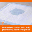 Basics Leak-Proof Dog and Puppy Potty Training Pee Pads with Quick-Dry 5-Layer Super Absorbent Design, Regular Size 22 x 22 inch, Blue & White, 100 Count
