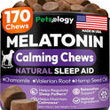 Advanced Melatonin for Dogs - 170 Dog Melatonin Calming Chews for Small and Large Dogs - Natural Hemp Dog Sleep Aid, Puppy Sleeping Pills, Anxiety, Stress, Separation, Barking, Fireworks - Made in USA