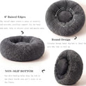 Small Calming Dogs Bed for Small Dogs Anti-Anxiety Machine Washable Fluffy Luxury Anti-Slip Waterproof Mute Base Warming Cozy Soft Pet Puppy Round Bed