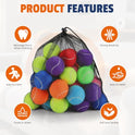 FURWEY Tennis Balls for Dogs 16 Pack,2.5 inches,Durable and Non-Toxic Dog Toys Balls with Mesh Bag,Colorful Fetch Toys Balls for pet Dog (Non Squeaky)