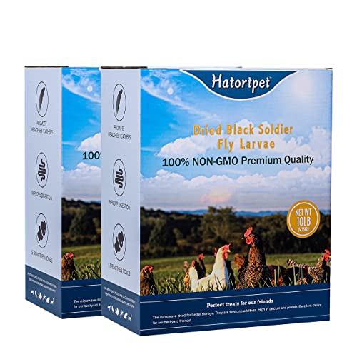 Dried Black Soldier Fly Larvae 20LB-Pure Natural Non-GMO BSF Larvae for Chickens-More Calcium Than Mealworms High-Protein Chickens Treats for Layer Hens Wild Birds Ducks