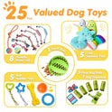 Zeaxuie 25 Pack Luxury Dog Chew Toys for Puppy, Dog Toys with Ropes, Treat Ball and Squeaky Puppy Toys for Teething Small Dogs