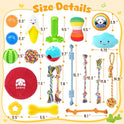 KIPRITII 25 Pack Various Dog Toys Set – Ideal for Teething, Entertainment & Interactive Play, Includes Puppy Toys, Rope Toys, Treat Balls and Squeaky Dog Toys