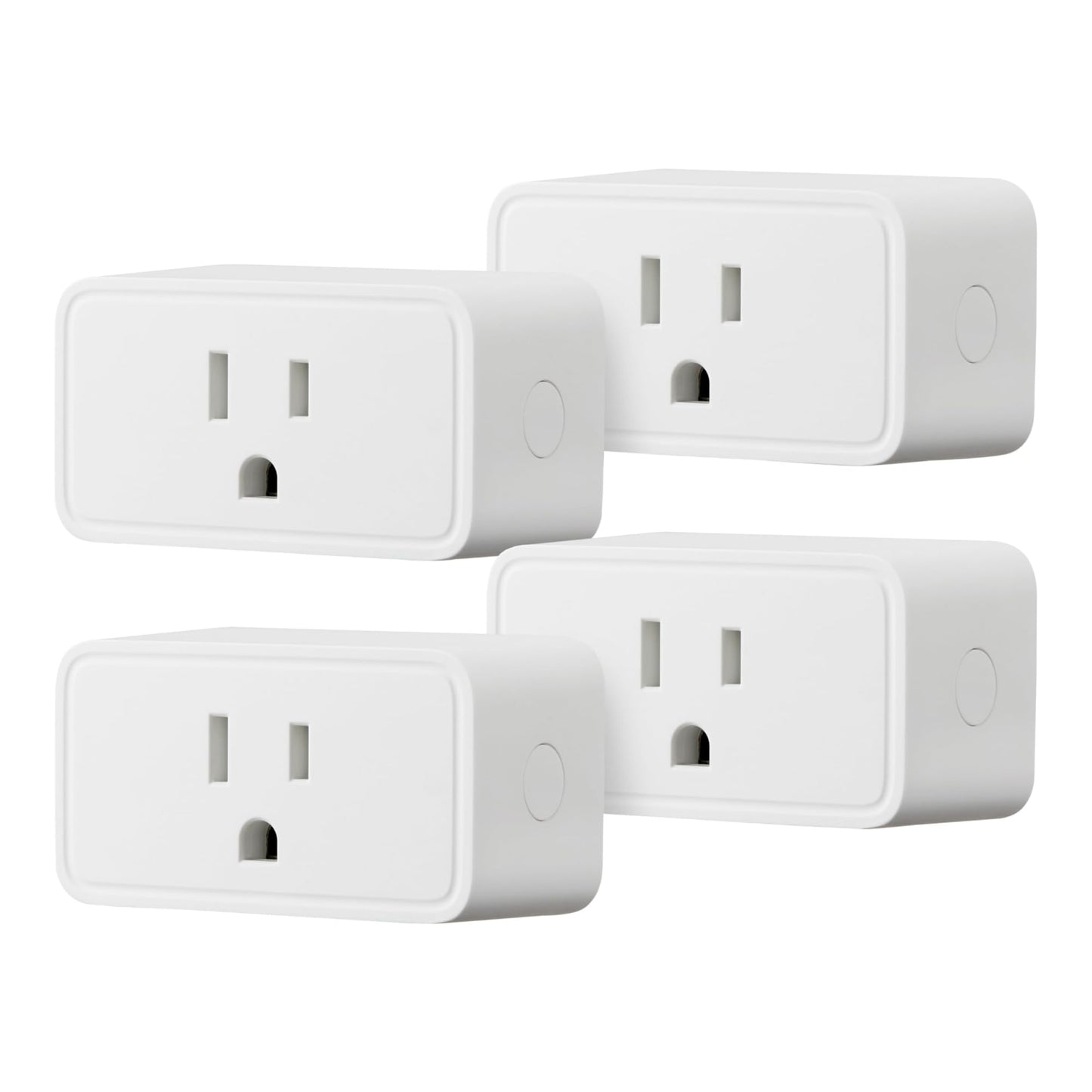 Basics Smart Plug, Works with Alexa Only, Voice Control, Remote APP Control, Schedule, Compact Design, Versatile, 2.4 GHz Wi-Fi, No Hub Required, 4-Pack, White
