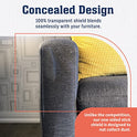 6 Pack XL Anti Cat Scratch Furniture Protector - Couch Protector from Cat Claws w/Twist Pins, Clear, Easy-to-Apply Scratching Deterrent and Shield for Sofa (Not for Leather, Velvet, Microfiber)