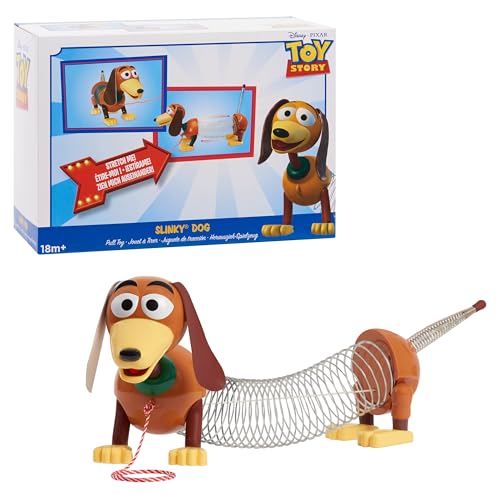 Disney and Pixar Toy Story Slinky Dog Pull Toy, Walking Spring Dog Toy with Leash, Classic Stretch Toy for Toddlers, Preschool Kids Toys Ages 18 Months and Up, Basket Stuffers by Just Play