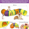 Retro Shaw Cat Toys Pack 33Pcs, Interactive Kitten Toys for Indoor Kittens Cats, Collapsible Kitty Play Tunnel Tent Feather Wand Balls Bell Springs Mouse Kitty Toys for All Breeds (2 Tunnel)