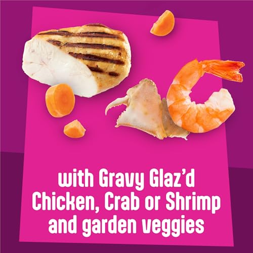 Purina Friskies Glaz’d and Infuz’d Wet Cat Food Variety Pack with Chicken, Crab or Shrimp in Wet Cat Food Gravy - 5.5 Ounce (Pack of 12)