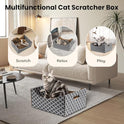 [Ultra-Large] Cardboard Cat Scratcher Box, Heavy Duty Cat Scratcher Bed with Double-Sided Scratch Pad, Sturdy and Refillable, Ideal for Scratching and Sleeping, Premium House for Indoor Cats