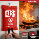 4 Pack Fire Blanket 40” x 40” – Emergency Fire Blanket for Kitchen & Home, Fiberglass Fire Suppression Blanket