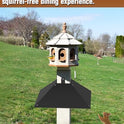 Queension Metal Squirrel Baffle for 4x4 Post, 17 Inch Squirrel Proof Baffles for Bird Feeder Poles, Outdoor Guard for Wooden Pole to Deter Raccoons from Bird Houses, 1 Pack