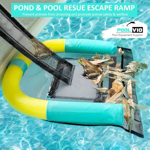Poolvio Animal Saving Escape Ramp for Pool, Save Critters in Swimming Pool Device Handy, Pool Accessories in Floating Ramp Rescues Saving Frogs, Toads Animal Mice, Birds
