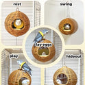 Chewproof Steel Frame Bird Nest for Cage, Washable Small Bird Bed Hammock Hideout Lay Eggs Parakeet Nest Sleep, Parakeet Warm Bed House Hut for Lovebird, Canary, Budgie