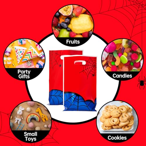 Yzzhaoo 30 Pcs Spider Goodie Bags Party Favors Bags with Handles for Birthday Party Theme Chiristmas Halloween Candy Bag Treat Cookie Gift bags