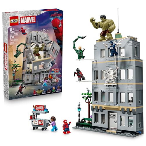LEGO Marvel Spider-Man vs Hulk Epic Clash - Super Hero Building Toy for Boys & Girls, Ages 8+ - Includes 5 Minifigures & Hulk Figure - Spider-Man Toy for Fans - Gift for Birthdays - 76350