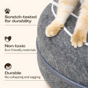 Peekaboo Cat Cave Donut - Cat Tunnel Bed for Indoor Cats – Cute Patterns Hideaway for Multiple & Large Cats, Scratch-Resistant (Dark Gray)