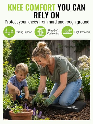 WORKPRO Extra Thick Kneeling Pad, 2 Pack, 17.5 x 11 x 1.5 in, Black | Soft NBR Foam Cushioning for Knee, Large Foam Kneeler Mat, For Gardening, Bathing Baby, Exercise, Workout Supplies