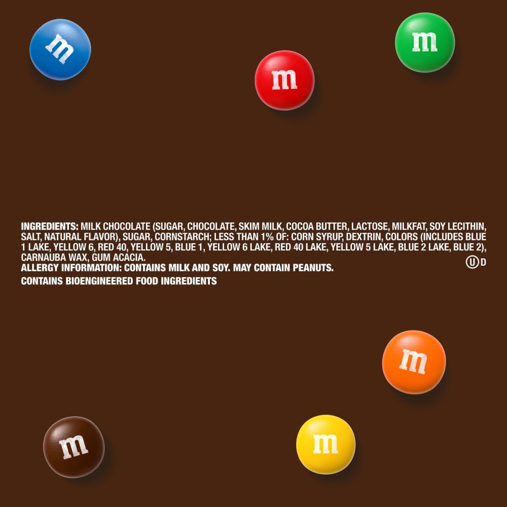 M&M'S Milk Chocolate Candy, Party Size, 2.4 lb Resealable Bag for Parties, Baking & Sharing