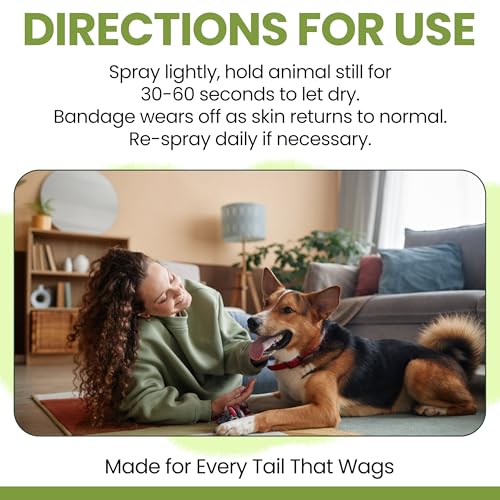 Liquid Bandage for Dogs 4oz Waterproof Spray - Chew + Heal Labs Wound Care with Aloe for Cuts, Scrapes, Stitches, Paw Injuries - Breathable, Safe if Licked