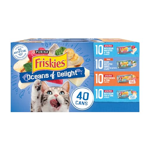 Purina Friskies Wet Cat Food Variety Pack, Oceans of Delight Flaked and  Filets - (Pack of 40) 5.5 oz. Cans