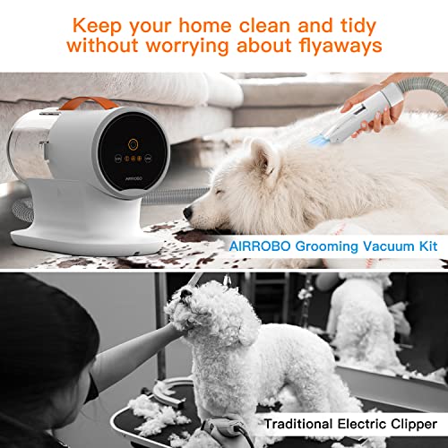 AIRROBO Dog Grooming Vacuum Kit,12000Pa Strong Pet Vacuum for Shedding,Grooming Hai,Quiet,PG100,2L Large Capacity