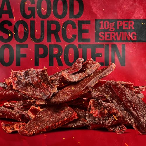 Jack Link's Beef Jerky Half Pounder - Original - Made with 100% Real Beef - Ready to Eat Real Meat Protein Snacks - 10g Protein per Serving - 8 oz Large Jerky Bag
