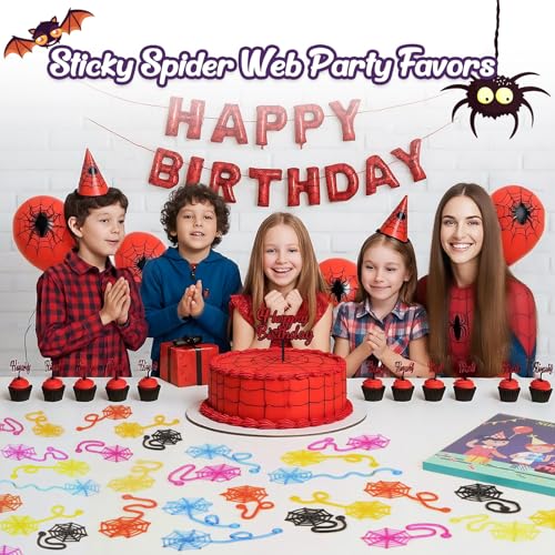 30 Pcs Sticky Spider Web Sticky Hands for Kids Bulk Halloween Party Favors Decorations,Spider Webs for Classroom Prizes,Back to School Goodie Bags Stuffers Pinata Stuffers for Boys Girl