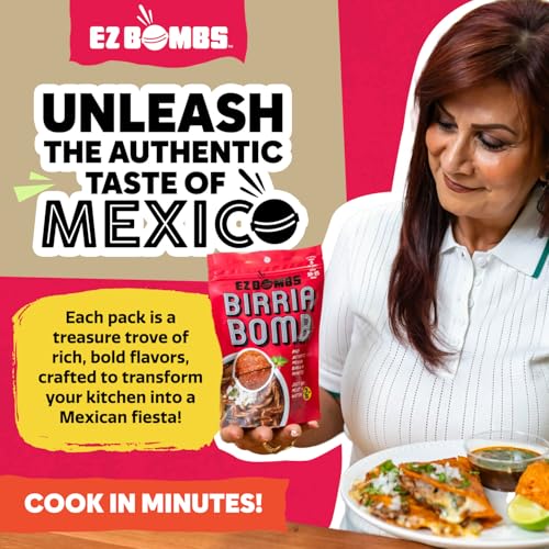 EZ Bombs Birria Bomb Seasoning - Pack of 2, Mexican Spice Mix | Authentic, perfect for tacos, nachos & quesadillas, made with real chiles, herbs & spices