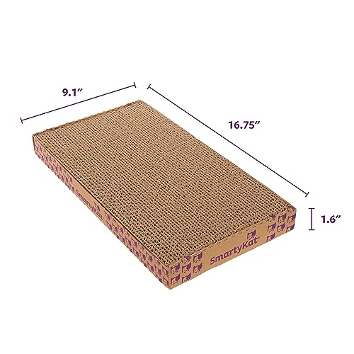 SmartyKat Super Scratcher+ Double Wide with Catnip Infusion Technology Corrugate Cat Scratch Pad, Reversible