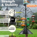 92 Inch Squirrel Proof Bird Feeder Pole with Baffle, 7-Prong Base Heavy Duty Bird House Pole with Shepherd Hooks for Outdoors Adjustable Yard Bird Feeding Station for Hanging Camera Bird Feeders Plant