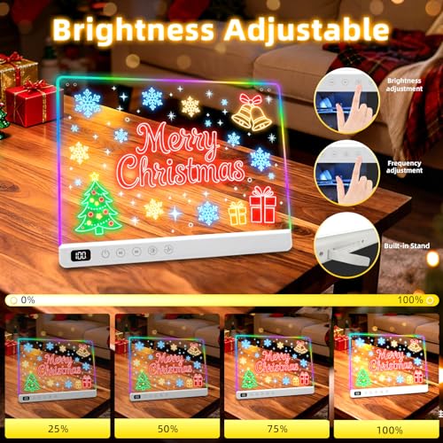 Led Drawing Board with 13 Light Effects, 16" Rechargeable Glow Doodle LED Note Board with Colors, Neon Light Up Drawing Tablet Gifts for Kids for Easter Birthday Christmas Gift Ideas