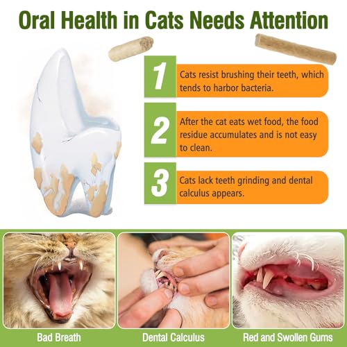 Freezed Dried Cat Chew Sticks, Cat Dental Treats for Freshens Breath and Controls Tartar, Feline Teething Sticks