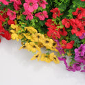 Artificial Flowers for Indoor & Outdoor Decoration - 12 Bundles Faux Daisies with Eucalyptus Leaves Fake Greenery for Garden, Home, Porch, Patio, Boxwood (12 Pcs Mix Pink Red Purple Yellow)