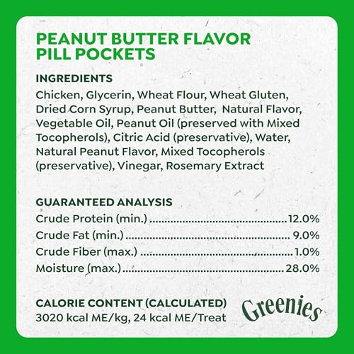 Greenies Pill Pockets for Dogs Large Size, Dog Treat Pouch for Capsule Medication, Peanut Butter Flavor, 15.8 oz. Pouch