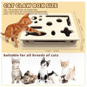 Cat Scratch Puzzle Enrichment Box, Large Solid Wood Construction Cat Nail File Enrichment Box with Sandpaper Inside, Cat Nail File Box Stress Free Alternative to Clippers and Grinders(No Bell Ball)