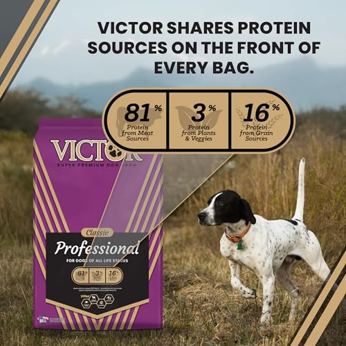 VICTOR Super Premium Dog Food – Professional Dry Dog Food – Super Premium Kibble with 26% Protein – Gluten-Free with Beef, Chicken & Pork Meals – for High Energy and Active Dogs & Puppies, 30lbs