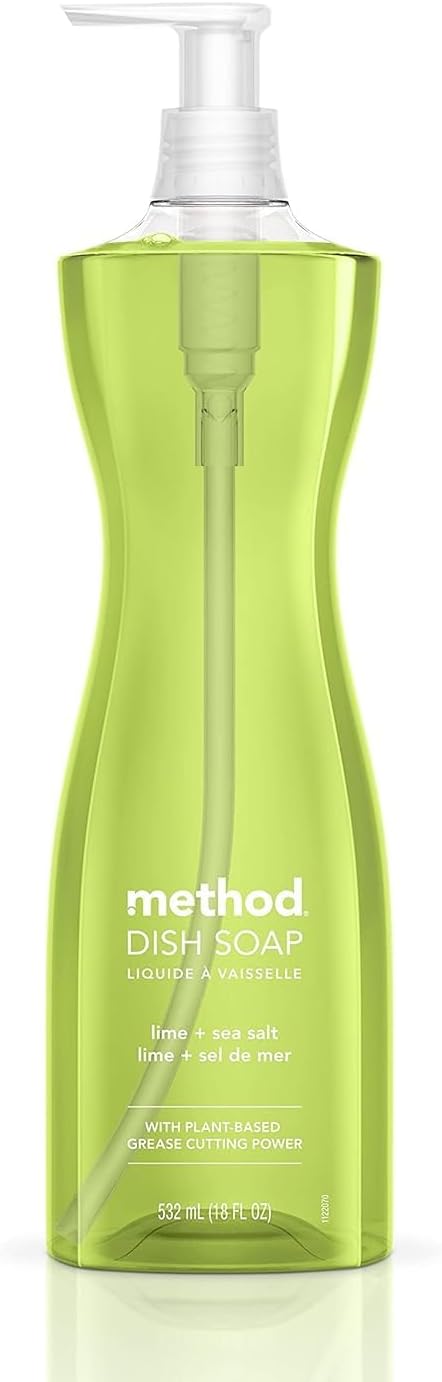 Method Dish Soap, Lime + Sea Salt, Biodegradable Formula, Tough on Grease, 18 Fl Oz (Pack of 1)