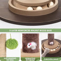 35" Sisal Rope Cat Scratching Post, Palm Leaf Cat Tree with Hanging Ball & Mouse Toy for Kittens & Adult Indoor Cats