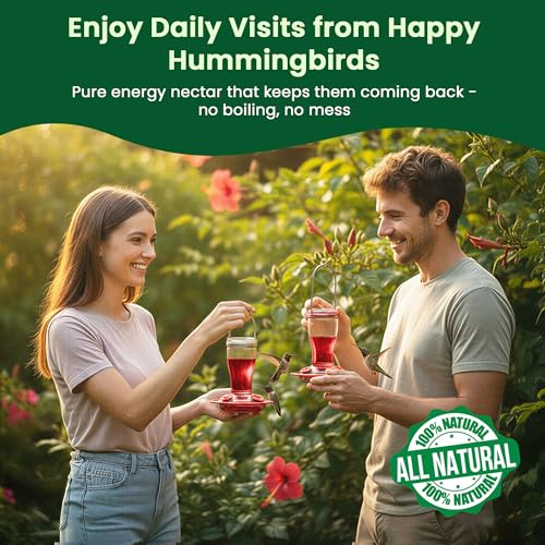 Happy Wings Hummingbird Food Powder 2 Lb (32 Oz) – Natural Red Nectar for Hummingbird I Makes 192 fl oz Solution – Nectar Hydration Powder Made with Cranberry & Beetroot – Easy Mix, No Boil Formula