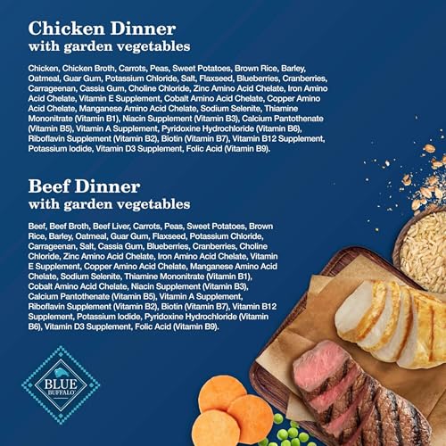 Blue Buffalo Homestyle Recipe Adult Wet Dog Food, Made with Natural Ingredients, Chicken and Beef Dinner Variety Pack, 12.5-oz Cans (6 Count, 3 of Each)