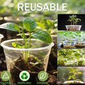 30 Packs Clear Nursery Pots for Plants, 3.5/4/5 Inch High Transparency Plastic Seedling Plant Pot with Drainage Holes, Includes 20 Labels