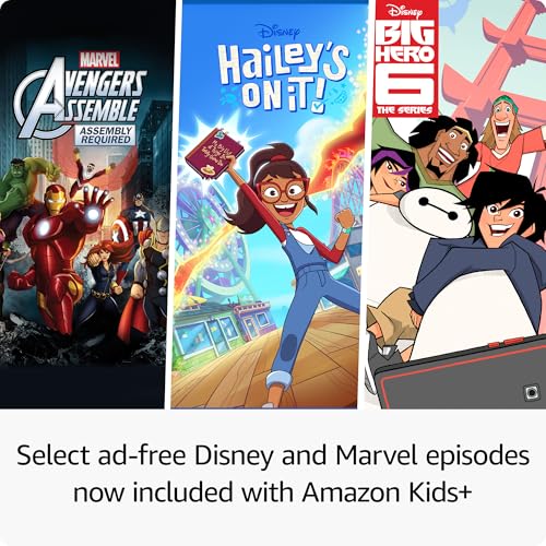 Fire HD 10 Kids Pro tablet, ages 6-12. Bright 10.1" HD screen, includes ad-free content, robust parental controls, 13-hr battery and slim case for older kids, 32 GB, Happy Day