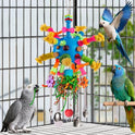Parrot Toys Bird Toys Perch Pullable Stainless Steel Spoons Colorful Acrylic Stick Chew Toys for s Mini Macaws African Greys Cockatoos Conures, Cockatiels, Lovebirds, Parrotlets and Other (blue)