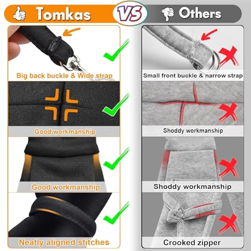 Tomkas Small Dog Sling Carrier - Classic Pocket & Classic Strap - Wrap Carrier - for 3-10 lbs Pets(Black)